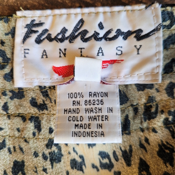 Vintage Loungewear Fashion Fantasy 3pc  Top Vest Pants Y2K 90s XXL Cheetah Queen - Picture 9 of 10